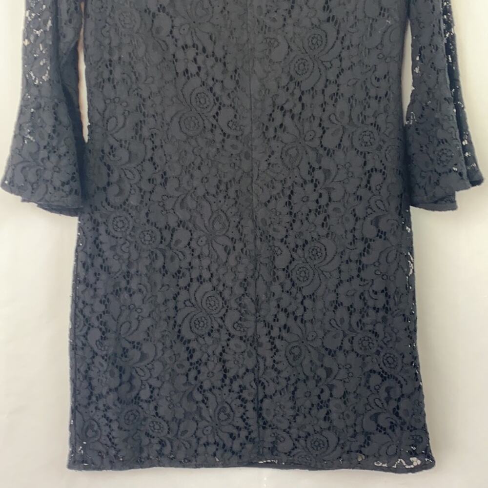 Ann Taylor Women's Black Lacy Long Sleeve Dress Size 00 Petite - Picture 9 of 12